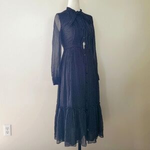 Kate Spade Silk Polka Dot Midi Dress